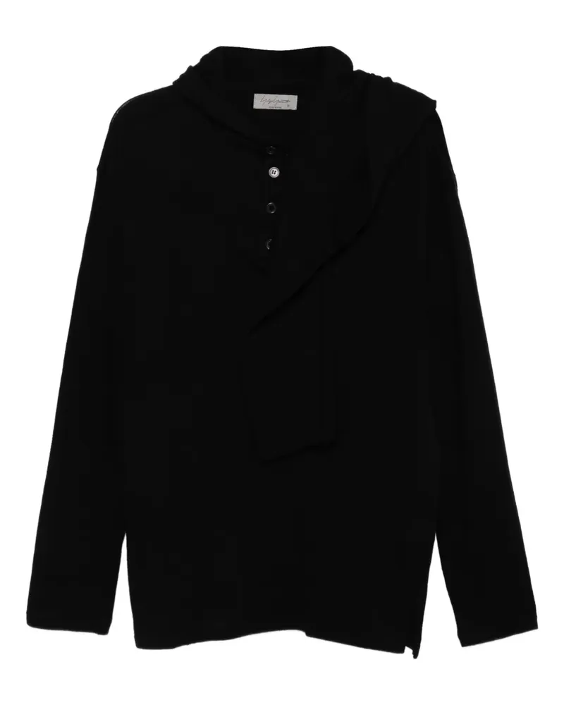 Yohji Yamamoto Klassisches Langarmshirt - Schwarz Schwarz