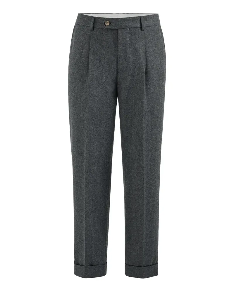 Brunello Cucinelli virgin wool flannel trousers with pleat - Grau Grau