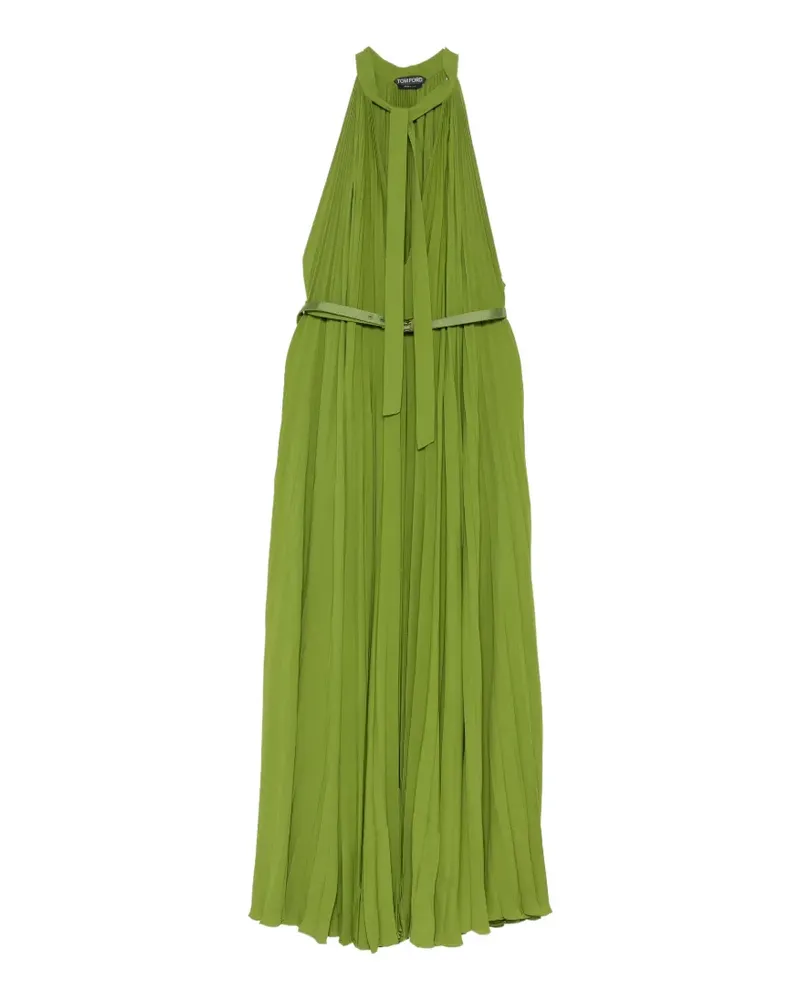 Tom Ford Sunray Plissé Lavalliere Kleid mit Falten - Grün Grün