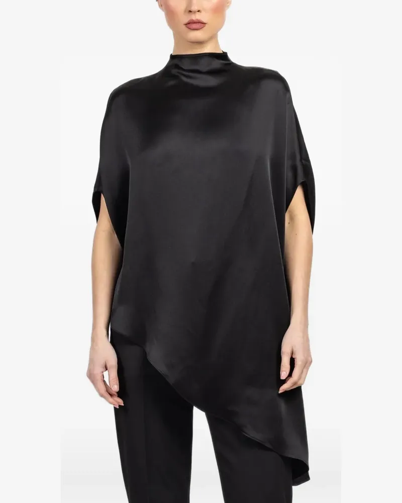 LAPOINTE asymmetric cape blouse - Schwarz Schwarz