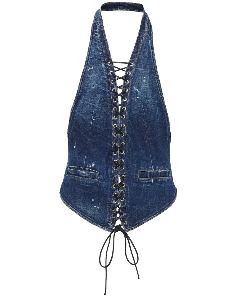 Dsquared2 Ärmelloses Jeanshemd - Blau Blau