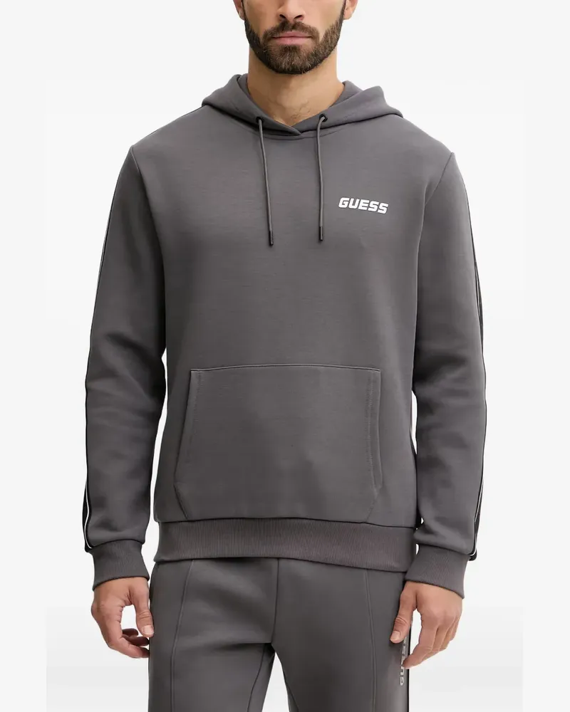 Guess logo-print drawstring hoodie - Grau Grau