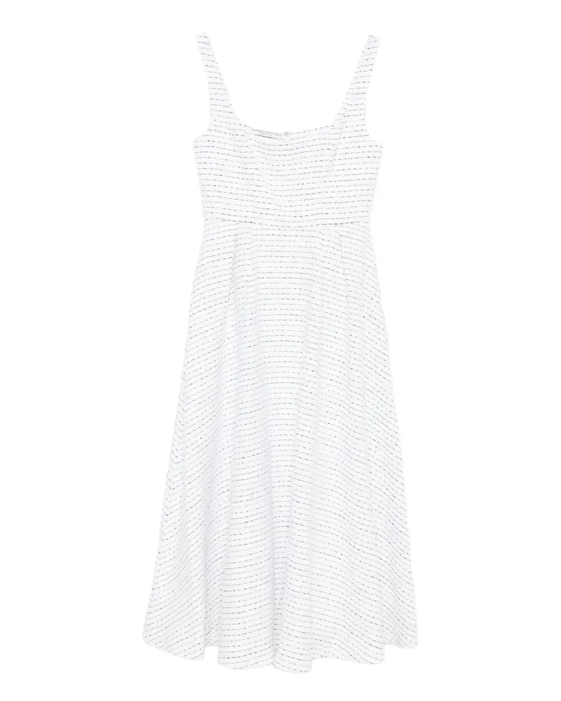 Alessandra Rich Ärmelloses Kleid mit Streifen - Weiß Weiß