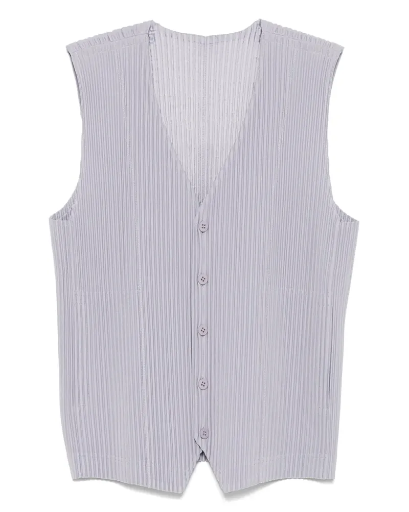 Issey Miyake Plissierte Weste - Grau Grau