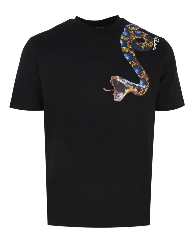 Roberto Cavalli T-Shirt mit Schlangen-Print - Schwarz Schwarz