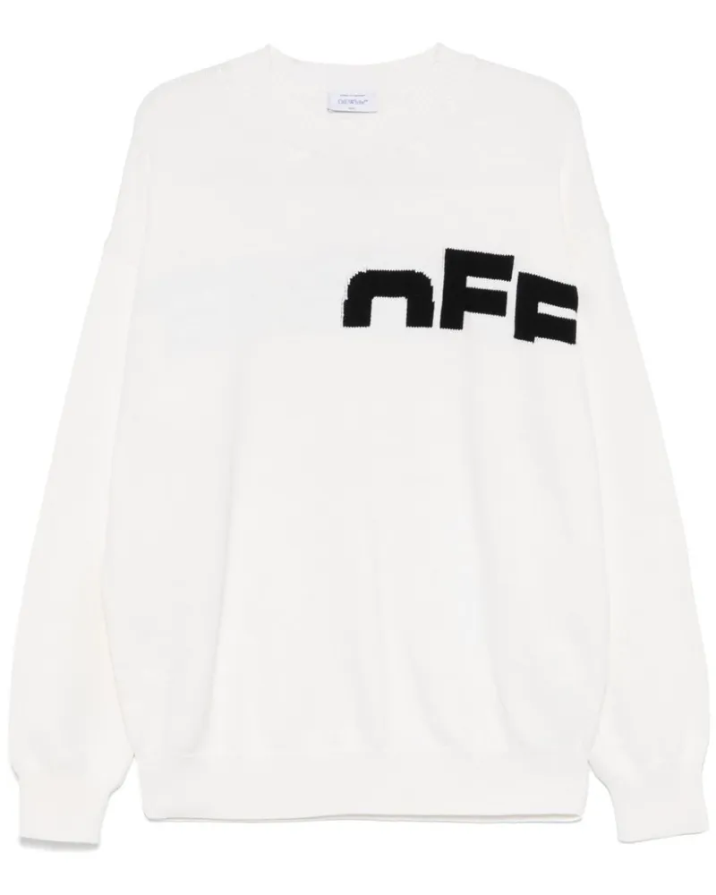 OFF-WHITE Pullover mit Intarsien-Logo - Weiß Weiß