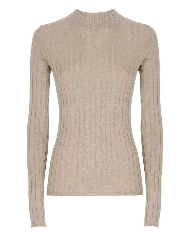 Brunello Cucinelli Gerippter Lurex-Pullover - Nude Nude
