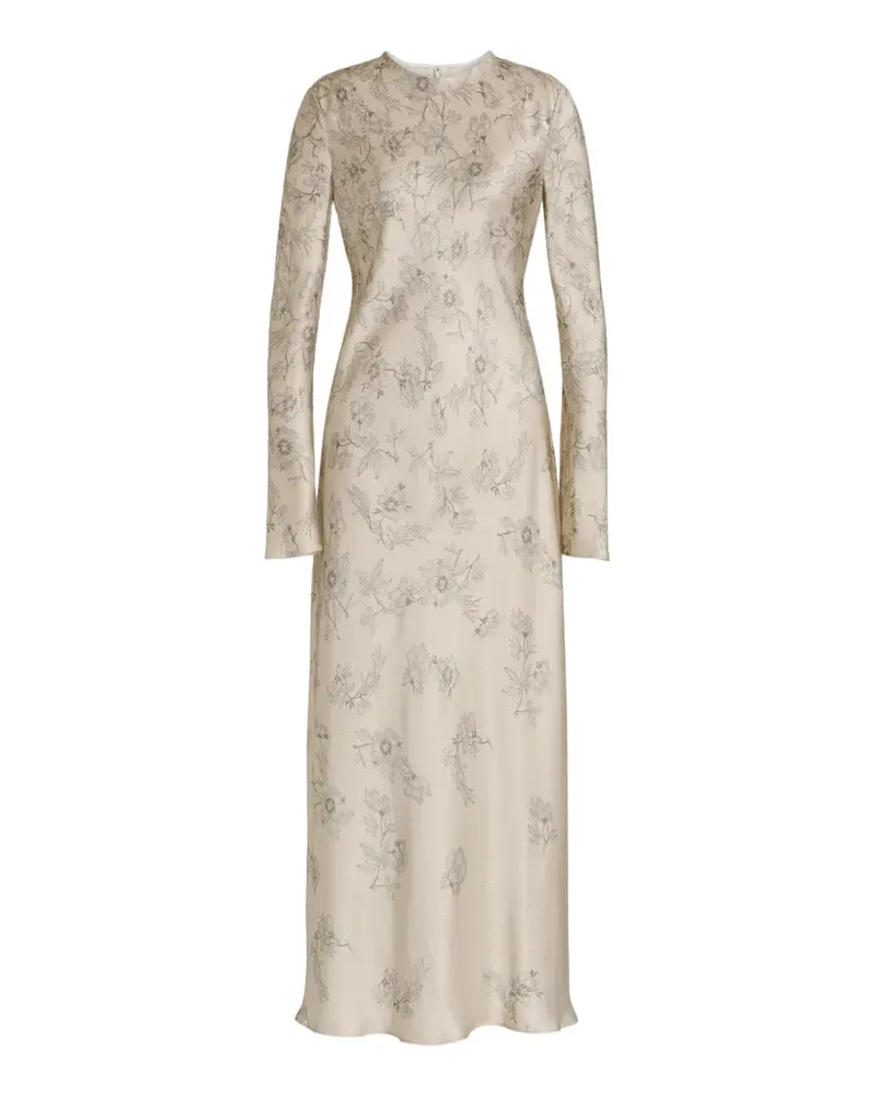 Alberta Ferretti Kleid mit Blumenprint - Nude Nude