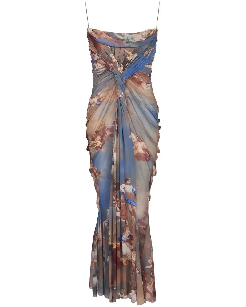 Balmain Abendkleid mit Print - Braun Braun