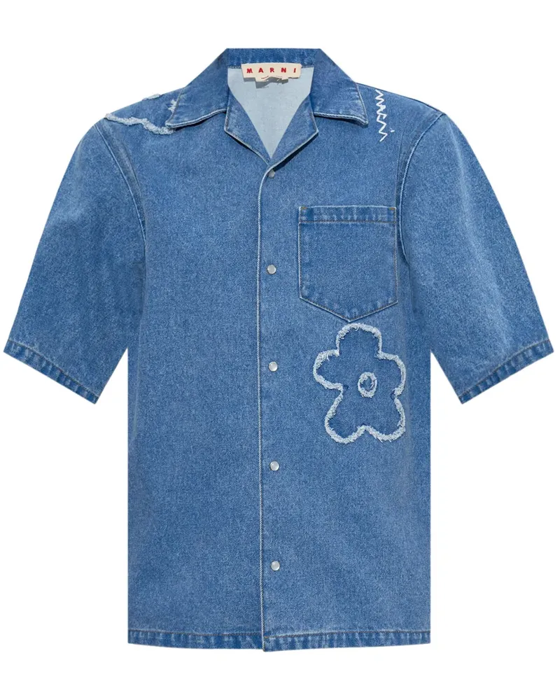 Marni Hemd mit Blumen-Print - Blau Blau