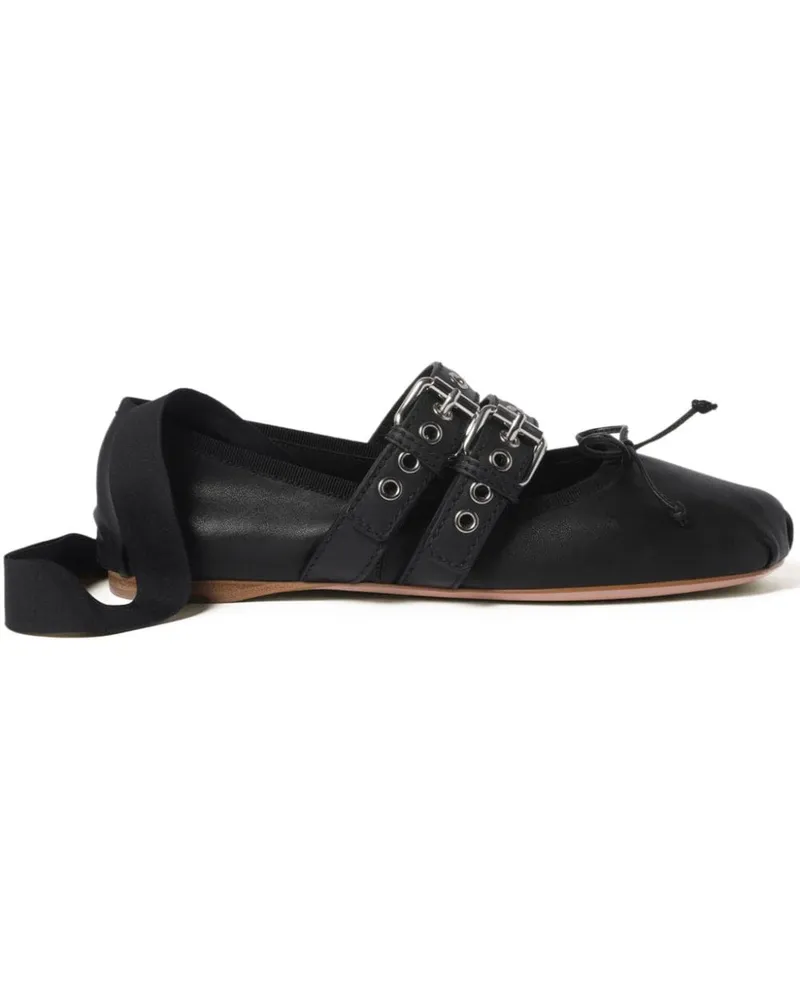 Miu Miu Ballerinas mit Schnalle - Schwarz Schwarz