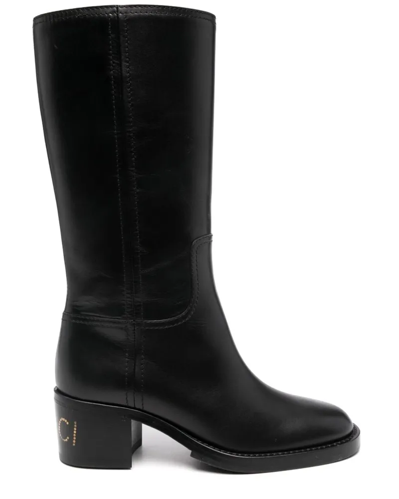 Gucci Stiefel mit Logo-Nieten 45mm - Schwarz Schwarz