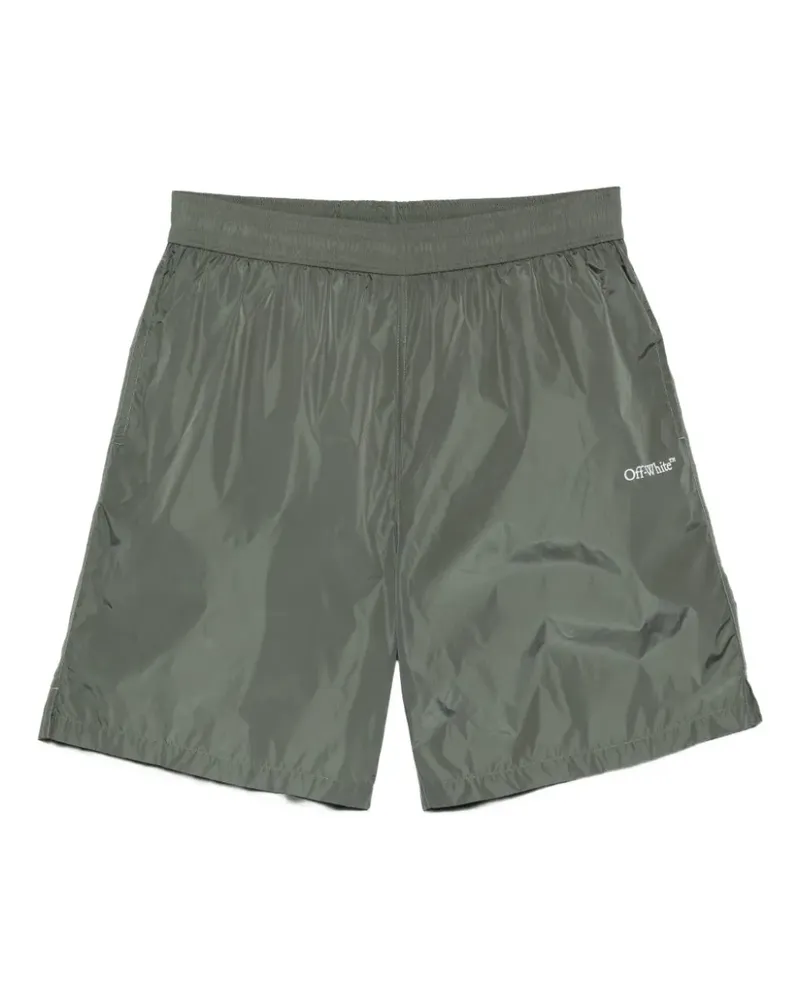 OFF-WHITE Badeshorts mit Logo-Print - Grün Grün