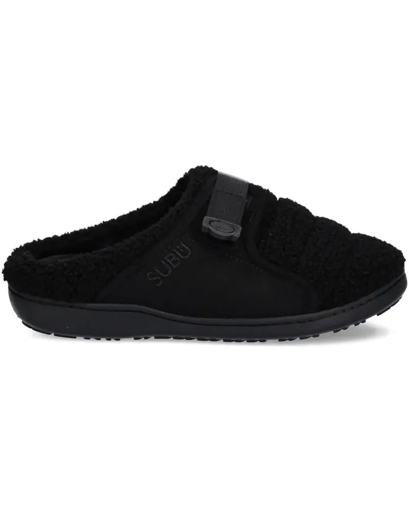 A.P.C. Slipper mit Shearling-Besatz - Schwarz Schwarz