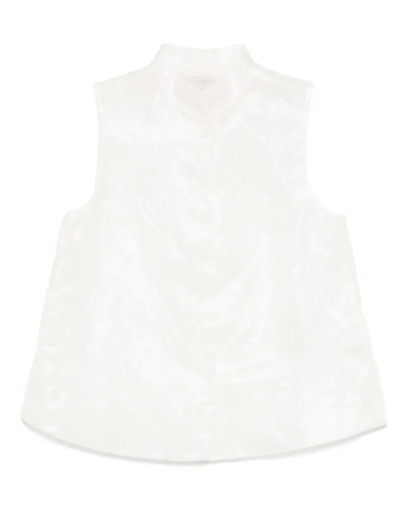 SHIATZY CHEN Top aus Jacquard mit Mandarinkragen - Weiß Weiß