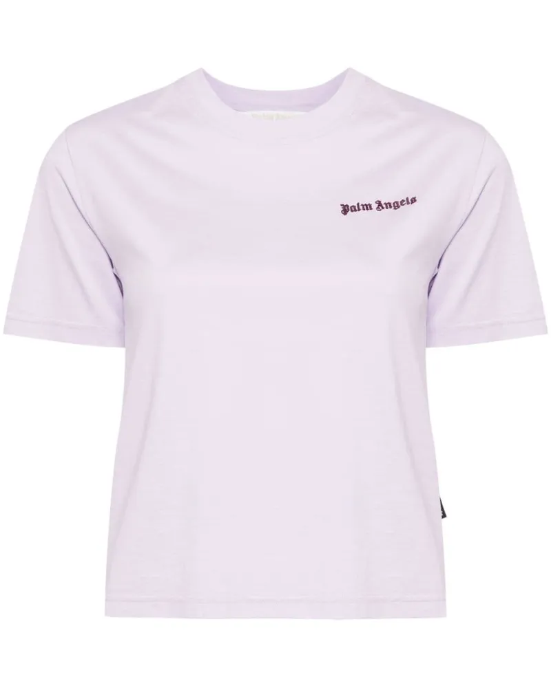 Palm Angels Schmales T-Shirt mit Logo - Violett Violett