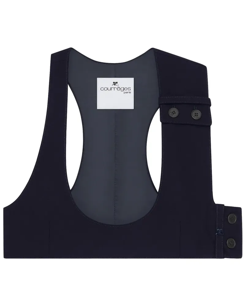 Courrèges Trägershirt mit Knöpfen - Blau Blau