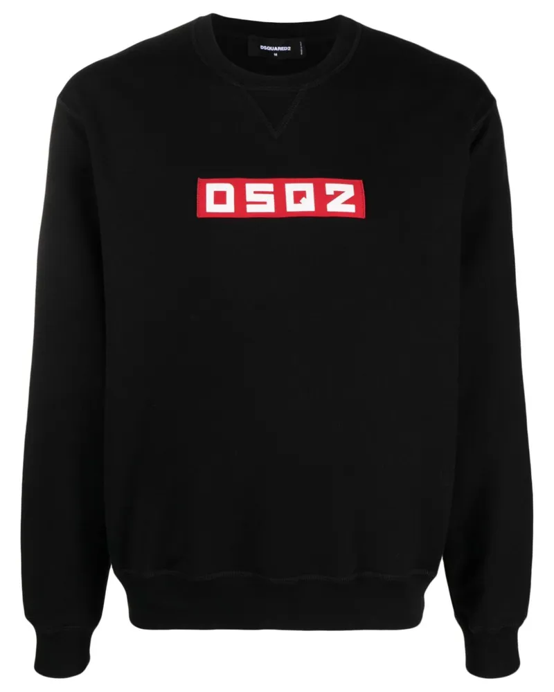 Dsquared2 Sweatshirt mit Logo-Patch - Schwarz Schwarz