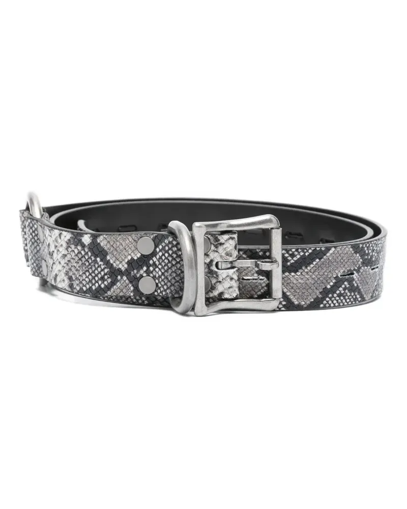 Martine Rose Gürtel mit Schlangenleder-Print - Grau Grau