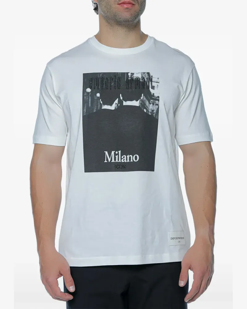 Emporio Armani Milano Icon graphic-print T-shirt - Weiß Weiß