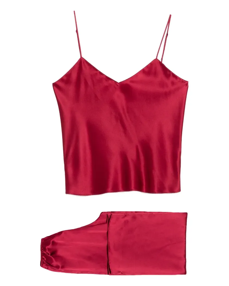 Olivia von Halle Bliss spaghetti-strap pyjama (set of two) - Rot Rot