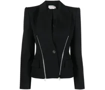 Einreihiger Blazer - Schwarz