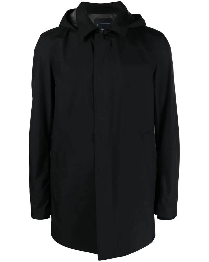 Herno Regenmantel mit Kapuze - Schwarz Schwarz