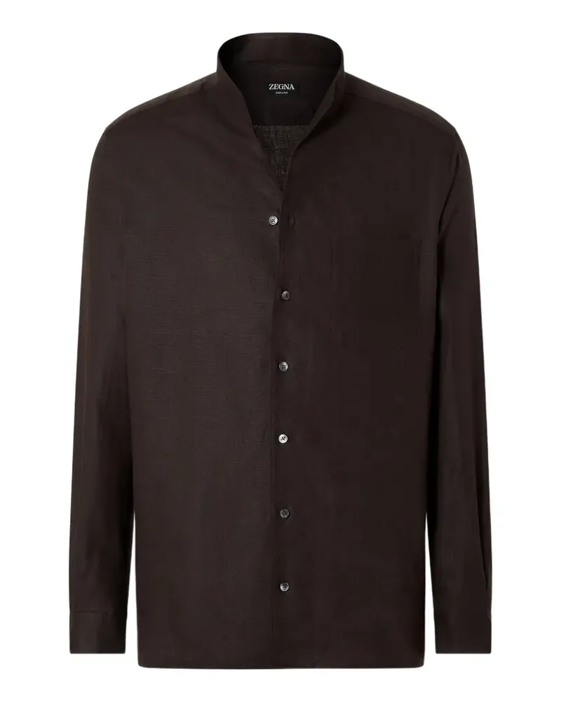 Ermenegildo Zegna Oasi Lino Hemd - Braun Braun