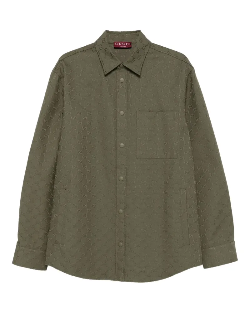 Gucci Hemd mit Monogramm-Prägung - Grün Grün