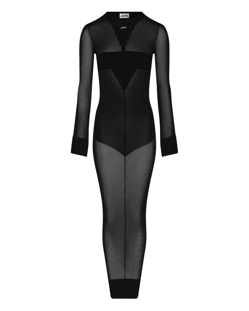 Jean Paul Gaultier Gestricktes Maxikleid - Schwarz Schwarz
