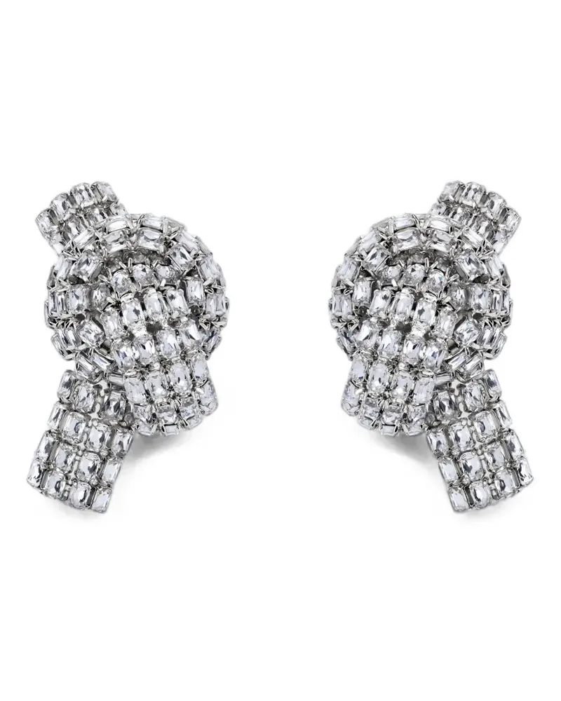 Area crystal-pavé knot earrings - Silber Silber