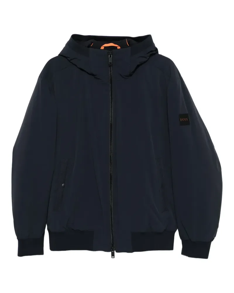 HUGO BOSS Gefütterte Jacke mit Logo-Patch - Blau Blau