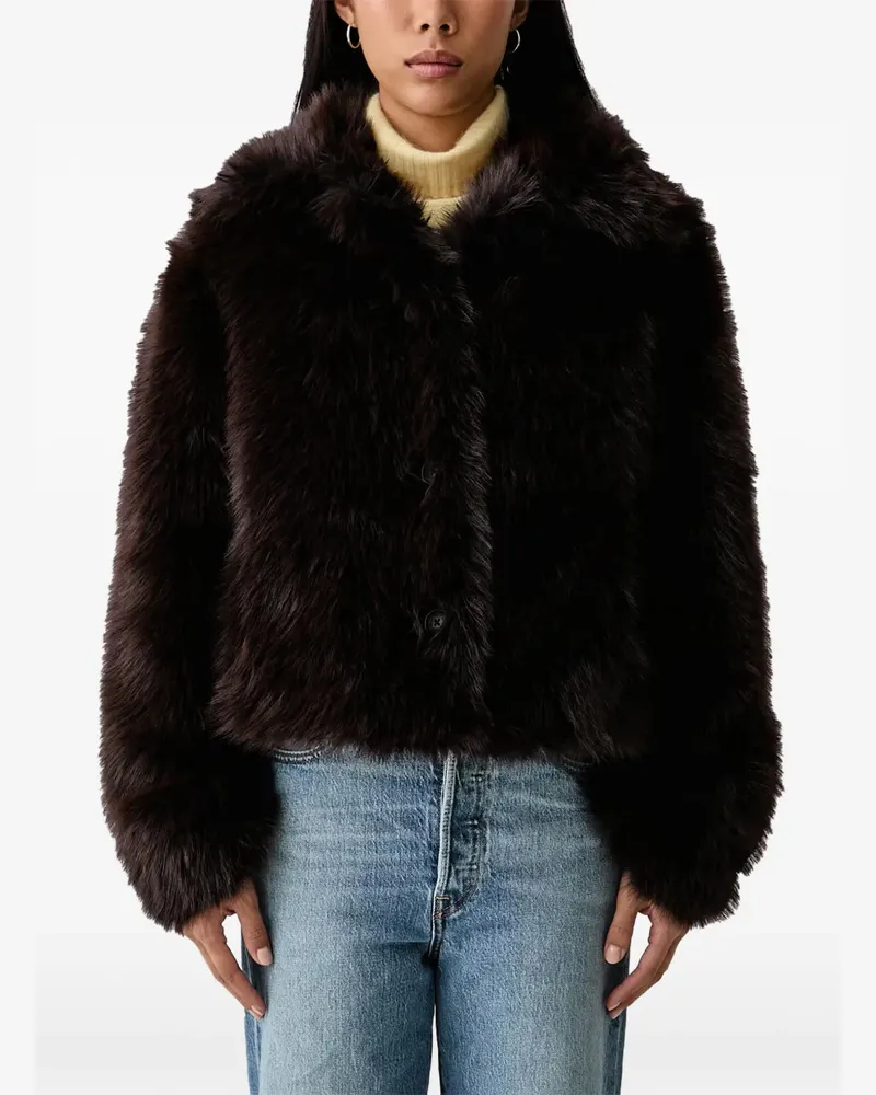 Marc O'Polo Jacke aus Faux Fur mit Kragen - Braun Braun