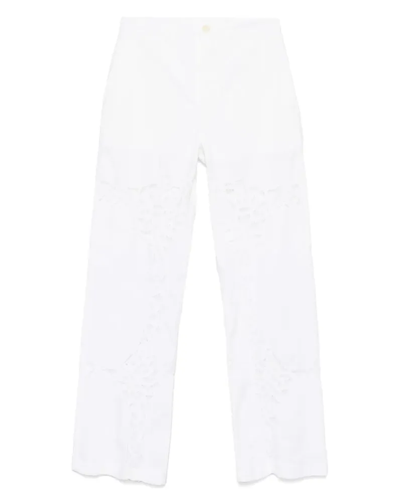 Marine Serre Hose mit Spitzeneinsatz - Weiß Weiß