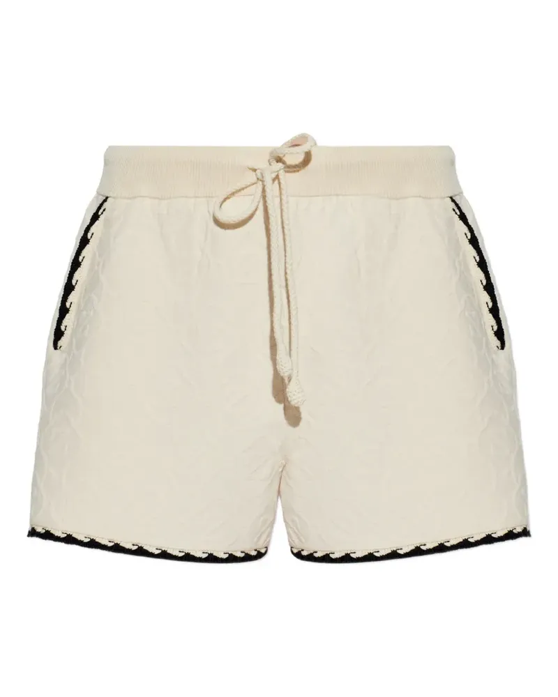Zimmermann patterned drawstring shorts - Nude Nude