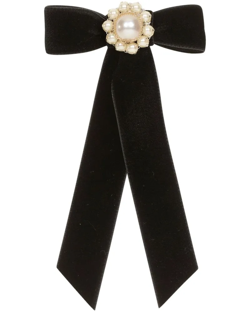 Jennifer Behr Perla Bow Barrette Haarspange - Schwarz Schwarz