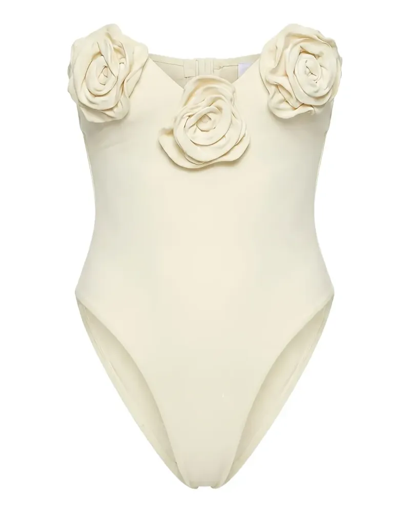 La Reveche Esra flower-appliqué swimsuit - Nude Nude