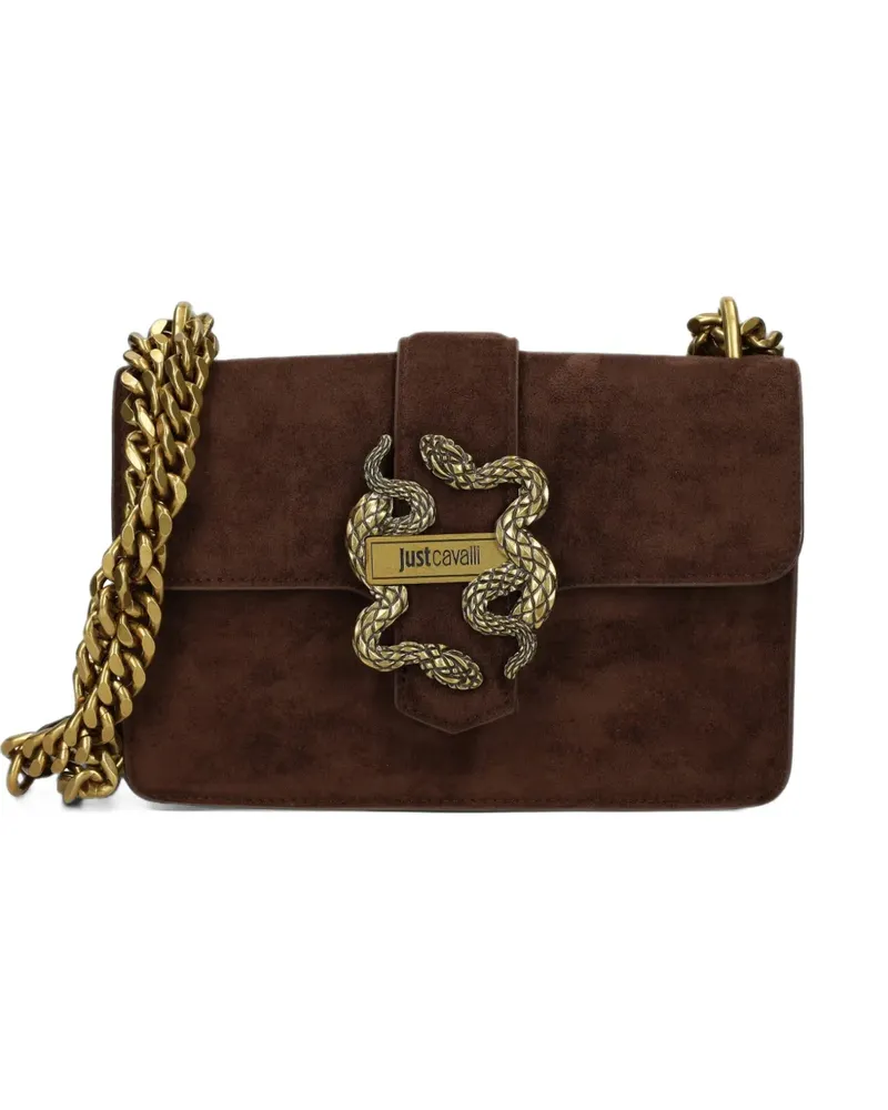 Just Cavalli Umhängetasche mit Schlangen-Schild - Braun Braun