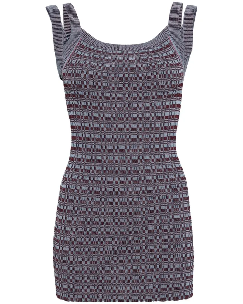 Muller of Yoshiokubo Gestricktes Intarsien-Tanktop Blau