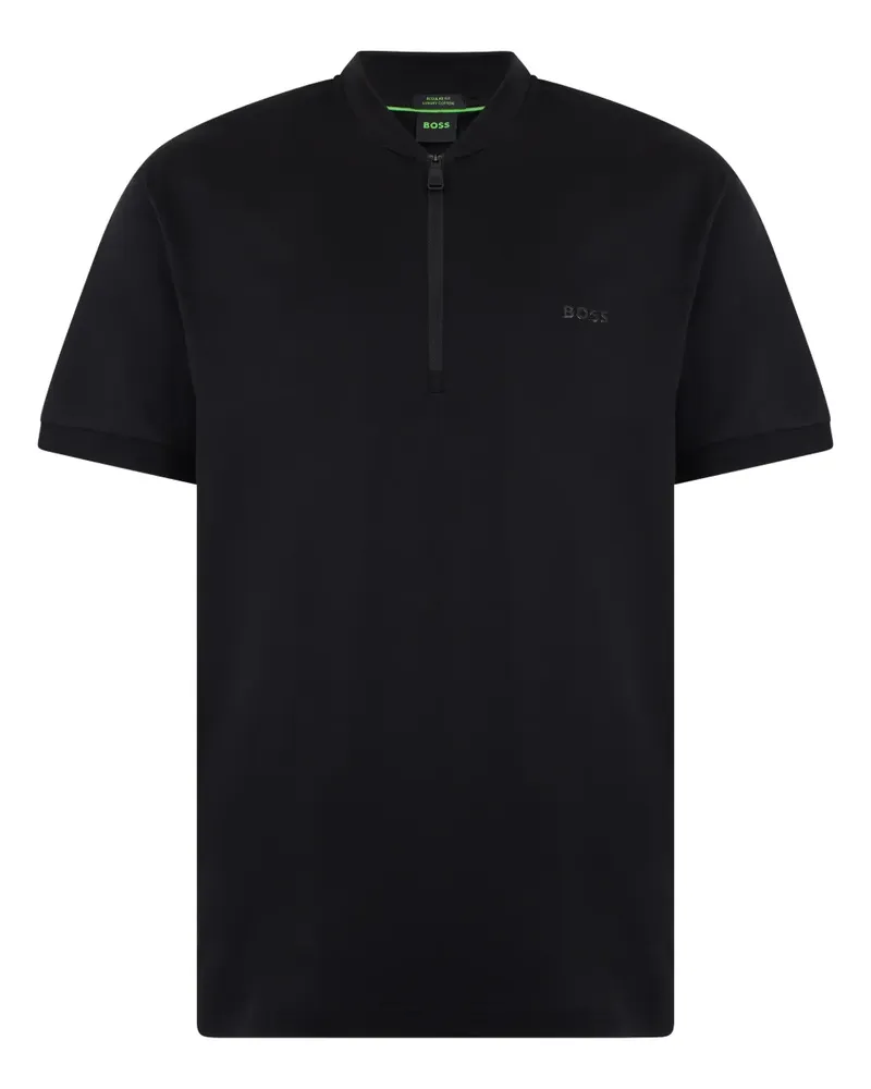 HUGO BOSS zip-up polo shirt - Schwarz Schwarz