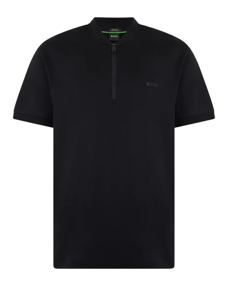HUGO BOSS zip-up polo shirt - Schwarz Schwarz