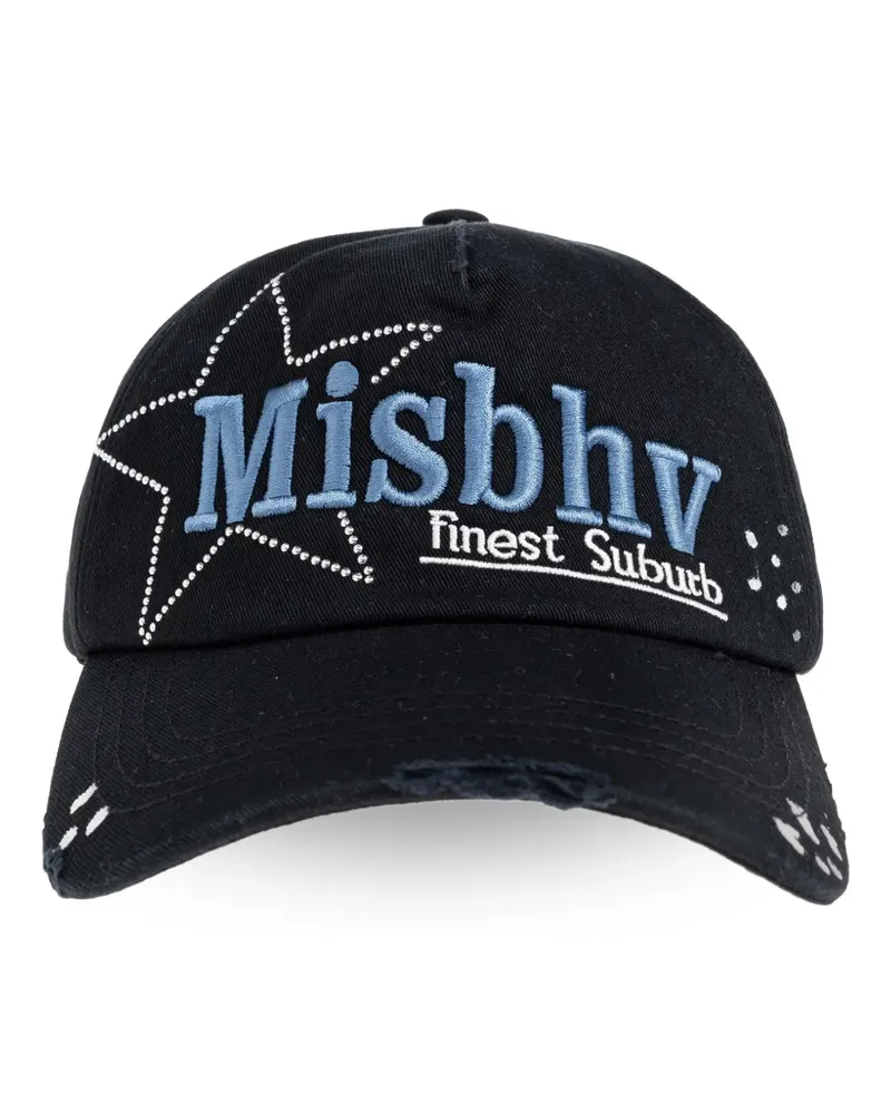 MISBHV Verzierte Baseballkappe im Distressed-Look - Schwarz Schwarz