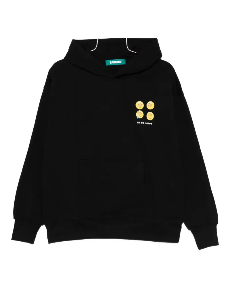 BARROW graphic-print cotton hoodie - Schwarz Schwarz