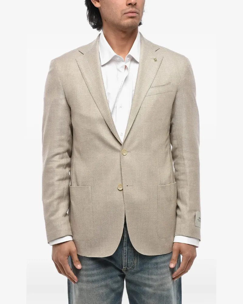 Corneliani single-breasted patch-pocket blazer - Nude Nude