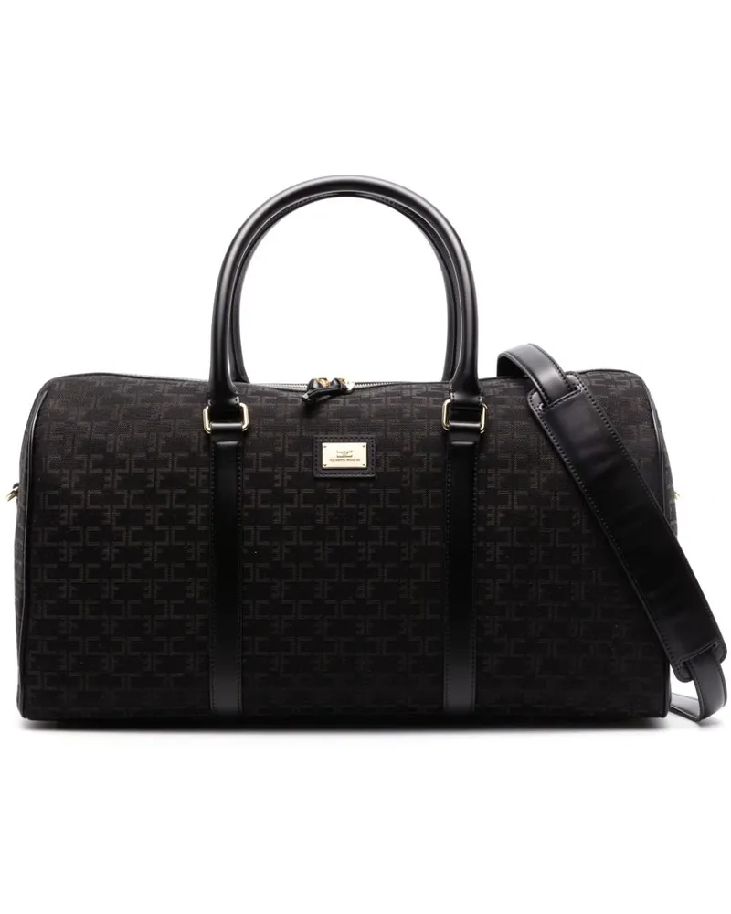 Elisabetta Franchi Schultertasche mit Monogramm - Schwarz Schwarz