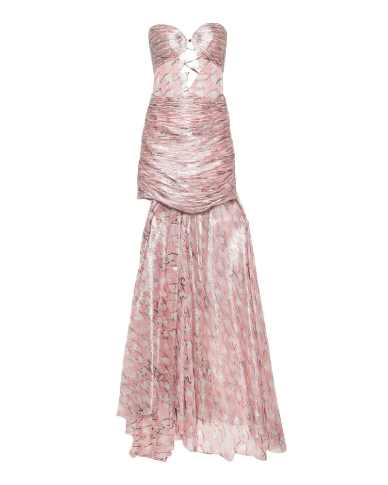 Maria Lucia Hohan Kelly gerafftes Minikleid mit Cut-Out - Rosa Rosa