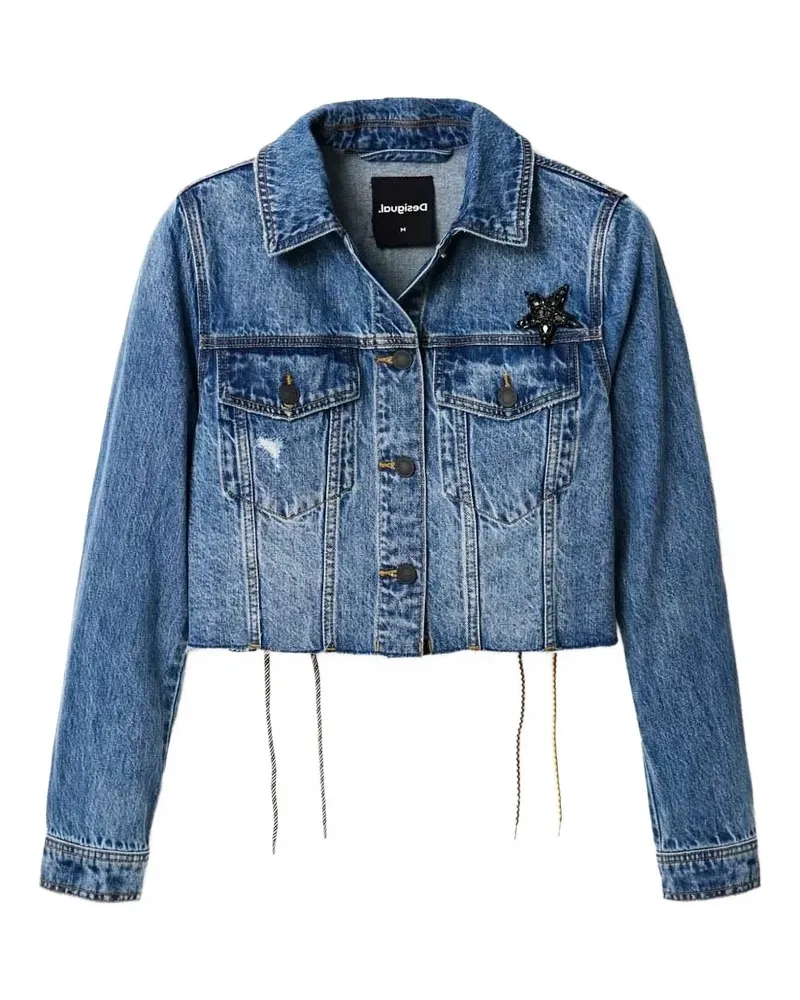 Desigual Power Jeansjacke mit Schnürung - Blau Blau