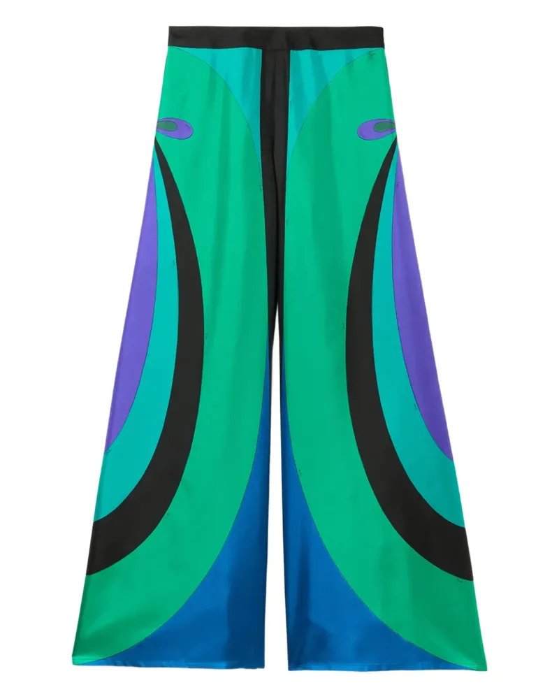 Emilio Pucci Weite Hose mit grafischem Print - Grün Grün