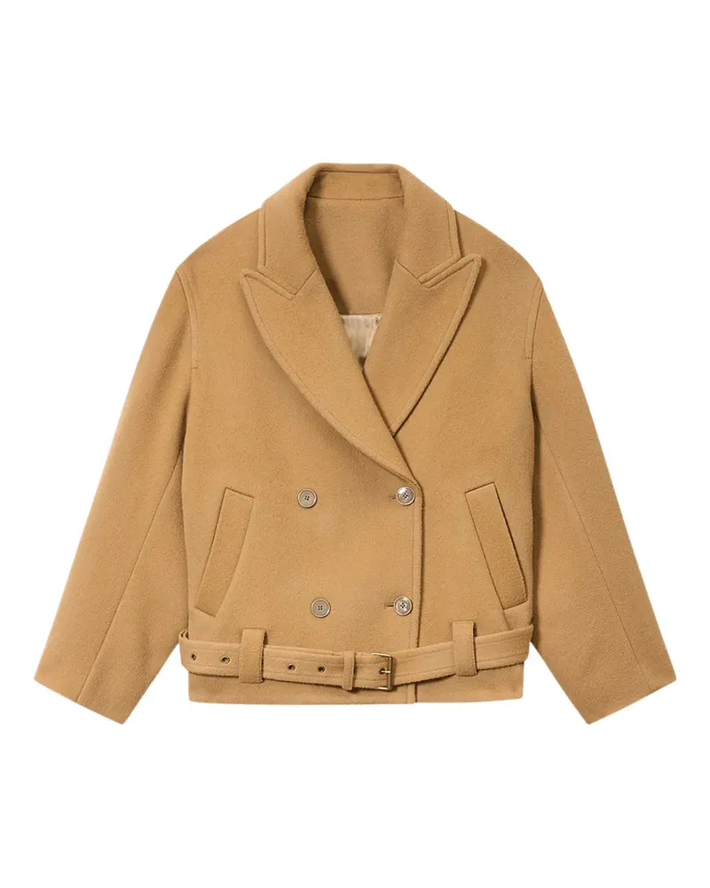 Isabel Marant Doppelreihiger Warna Mantel mit Gürtel - Nude Nude