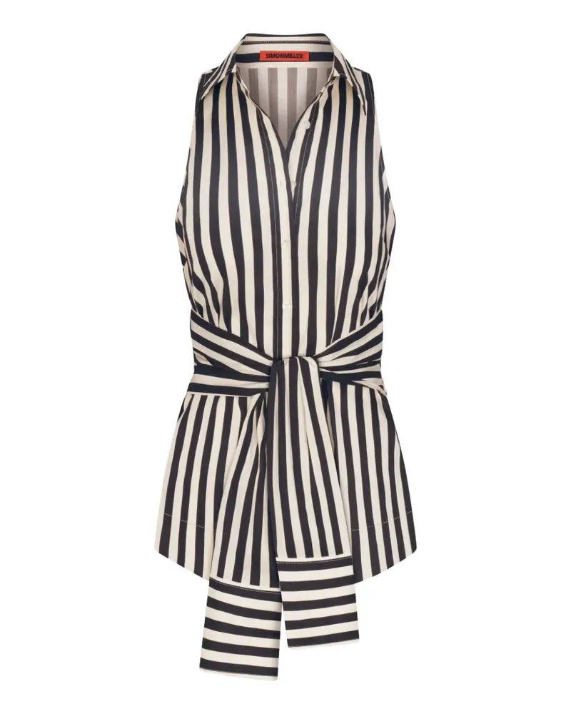 Simon Miller Inna striped sleeveless shirt - Schwarz Schwarz